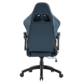 Scaun birou, gaming  piele ulei-ceruita albastra plastic negru Samie 72x70x130-139 cm