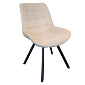 Scaun dining catifea bej metal negru Samira 55x61x87 cm