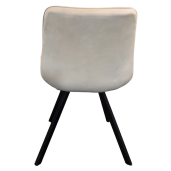 Scaun dining catifea bej metal negru Samira 55x61x87 cm