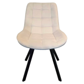 Scaun dining catifea bej metal negru Samira 55x61x87 cm