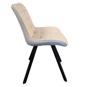 Scaun dining catifea bej metal negru Samira 55x61x87 cm