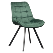 Scaun dining catifea verde metal negru Samira 55x61x87 cm