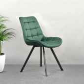 Scaun dining catifea verde metal negru Samira 55x61x87 cm