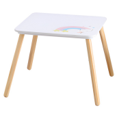 Set masuta, 2 scaune camera copii mdf lemn multicolor Unicorn 50x50x42,5 cm, 24x28x49,5 cm