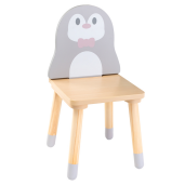 Set masuta, 2 scaune camera copii mdf lemn multicolor Pinguin 50x50x42,5 cm, 25,5x29x49,5 cm