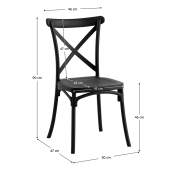 Scaun plastic negru Savita 50x47x90 cm