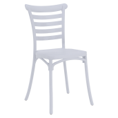 Scaun stivuibil,plastic alb, Savito 44x44x84 cm