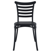 Scaun stivuibil,plastic negru, Savito 44x44x84 cm