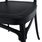 Scaun stivuibil,plastic negru, Savito 44x44x84 cm