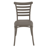 Scaun stivuibil, plastic gri maroniu taupe, Savito 44x44x84 cm