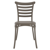 Scaun stivuibil, plastic gri maroniu taupe, Savito 44x44x84 cm