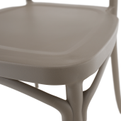 Scaun stivuibil, plastic gri maroniu taupe, Savito 44x44x84 cm