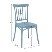 Scaun stivuibil plastic albastru Sazen 43x51x83 cm