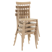 Scaun stivuibil plastic maro Sazen 45x47x87 cm 