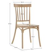 Scaun stivuibil plastic maro Sazen 45x47x87 cm 