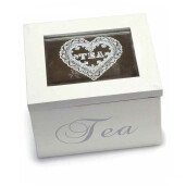 Cutie pliculete ceai lemn alb 10x8.5x7 cm