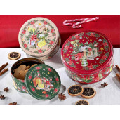 Set 3 cutii Craciun metal multicolor 20x9 cm, 17x8 cm, 13.5x7 cm