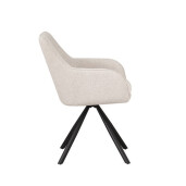 Set 2 scaune rotative textil nisipiu otel negru Falak 57x63.7x85.5h