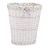 Cos rufe, depozitare lemn salcie alb, textil multicolor 48 x 37 x 52 cm