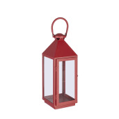 Felinar metal rosu Lucinda 15.5x15x40 cm