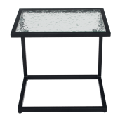 Masa de gradina otel negru sticla securizata Selko 45x30x46 cm
