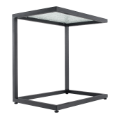 Masa de gradina otel negru sticla securizata Selko 45x30x46 cm