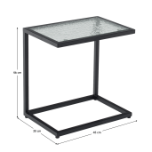 Masa de gradina otel negru sticla securizata Selko 45x30x46 cm