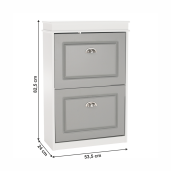 Pantofar mdf alb gri Seber 53.5x24x82 cm 