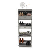 Pantofar mdf pal gri 4 compartimente Seber 53,5x24x152 cm