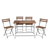 Set mobilier gradina otel negru lemn maro Sedan 100x54x71 cm, 39x44x80 cm