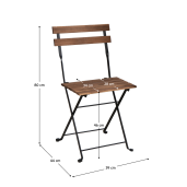 Set mobilier gradina otel negru lemn maro Sedan 100x54x71 cm, 39x44x80 cm