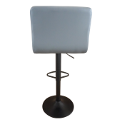 Scaun bar metal negru piele ecologica gri Selest 43x51x90-111 cm