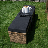 Masa de gradina otel negru sticla securizata Selko 45x30x46 cm