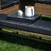 Masa de gradina otel negru sticla securizata Selko 45x30x46 cm