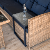 Masa de gradina otel negru sticla securizata Selko 45x30x46 cm