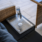 Masa de gradina otel negru sticla securizata Selko 45x30x46 cm