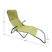 Sezlong de gradina verde gri Selno 58x160x97 cm