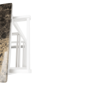 Carucior de servire din mdf si lemn alb gri marmorat Semir 75x37x80 cm