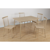 Set masa, 4 scaune mdf metal natur Sendo 110x70x75,5 cm, 42,5x46x85 cm