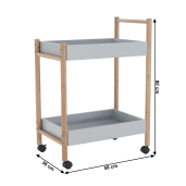 Carucior servire gri natur Seryl 58x36x80 cm 