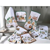 Set textile bucatarie Craciun 38x64 cm 18x30 cm, 18x18 cm