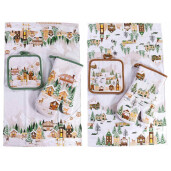 Set textile bucatarie Craciun 38x64 cm 18x30 cm, 18x18 cm
