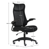 Scaun birou negru Seton 64x60x107-117 cm