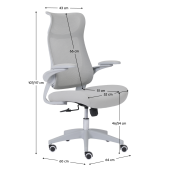 Scaun birou gri Seton 64x60x107-117 cm