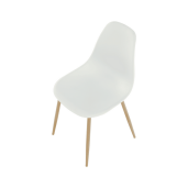 Scaun plastic alb metal natur Sintia 46x84,5x53 cm