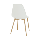 Scaun plastic alb metal natur Sintia 46x84,5x53 cm