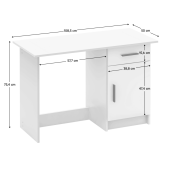 Birou DTD alb Siriss 108.5x50x75.4 cm