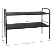 Raft ajustabil otel negru Somer 50-90x25x50 cm 