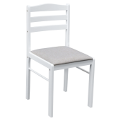 Set masa, 4 scaune mdf alb textil gri Somin 110,5x70,5x76 cm, 40,6x45x84,6 cm