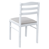 Set masa, 4 scaune mdf alb textil gri Somin 110,5x70,5x76 cm, 40,6x45x84,6 cm